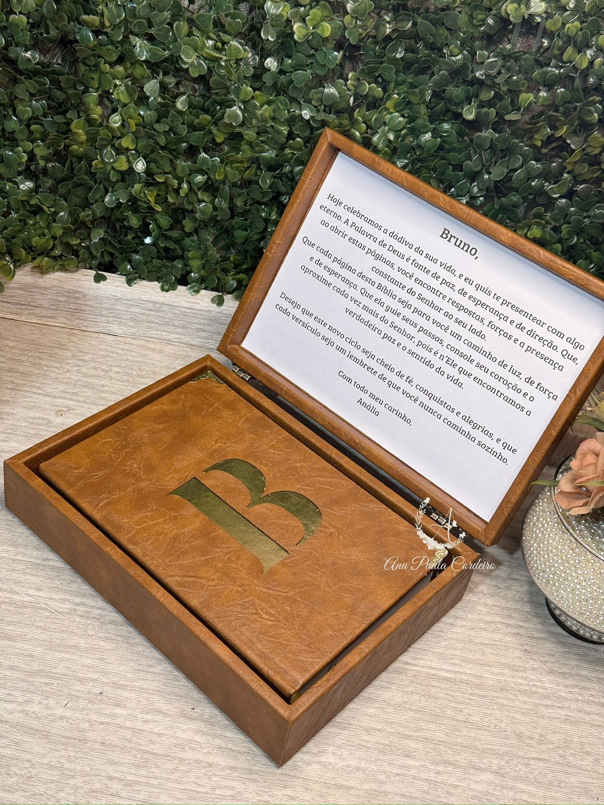 Caixa madeira com mensagem